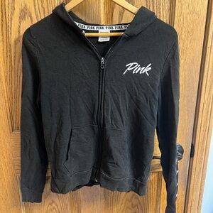PINK Victoria’s Secret Black and White Zip Up Hoodie